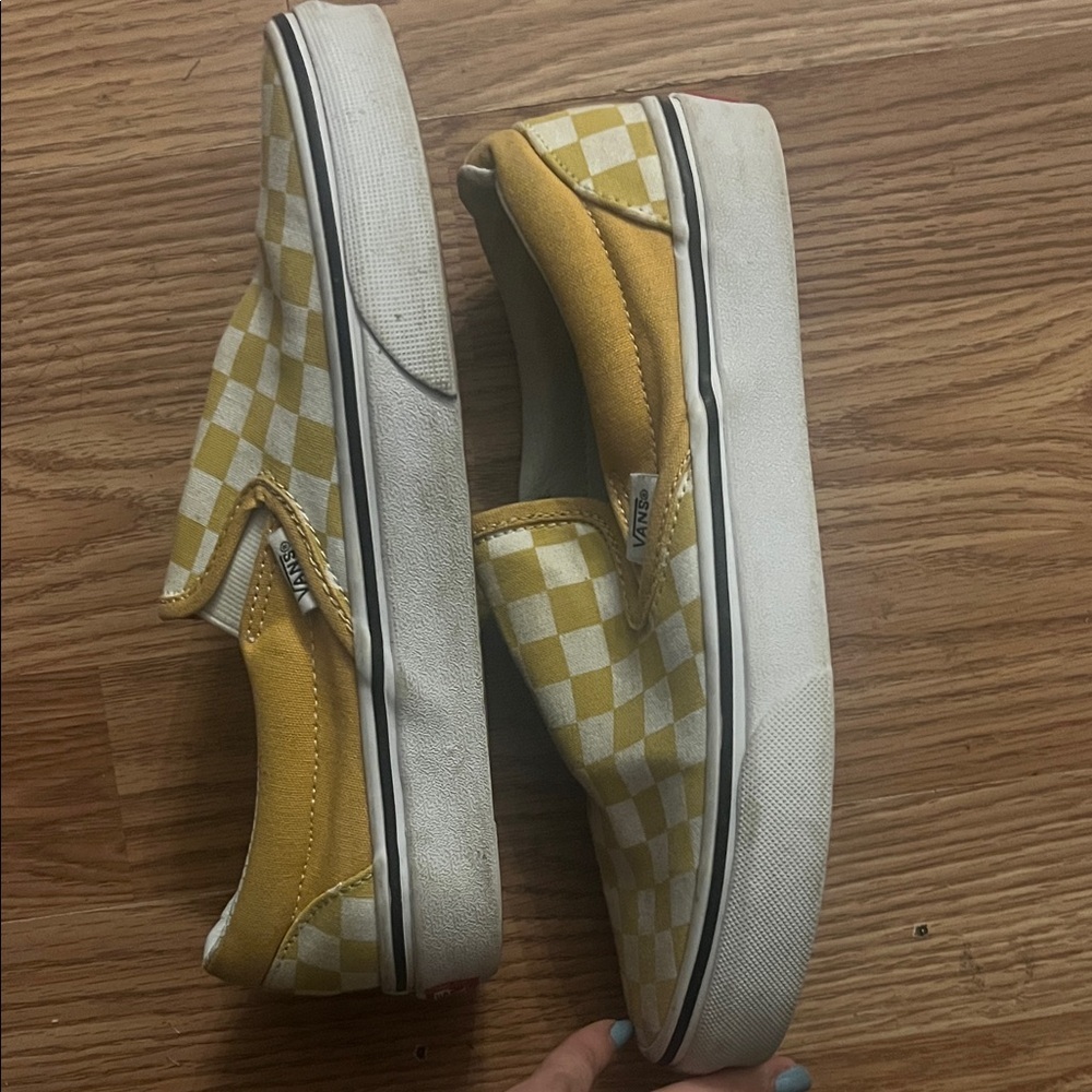 Vans Classic Yellow and White Checkered Slip-Ons - Picture 4 of 4